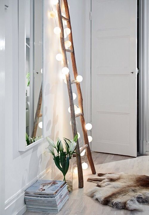 creative-wall-inspiration-ladder-lights