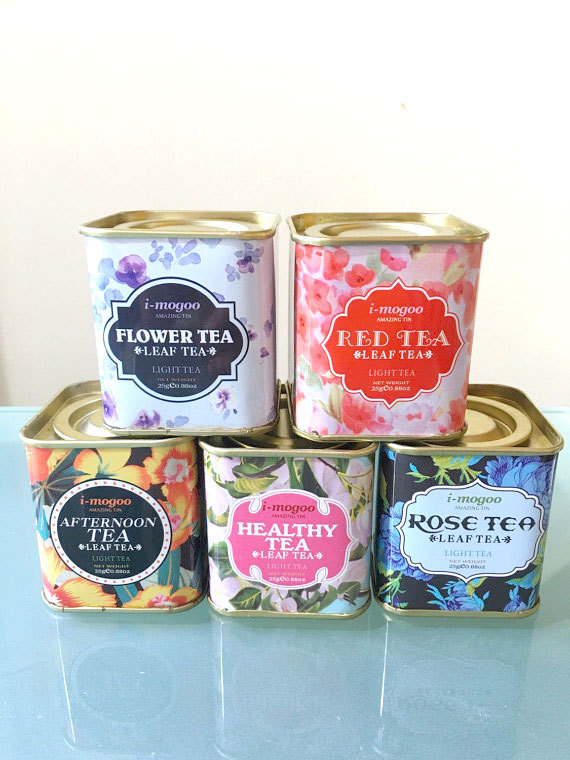 Vintage tea tin planters from sisoosupplies