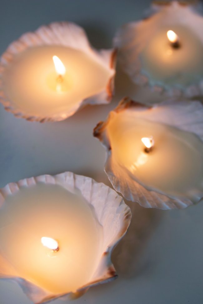 Seashell Tea Light Candle DIY