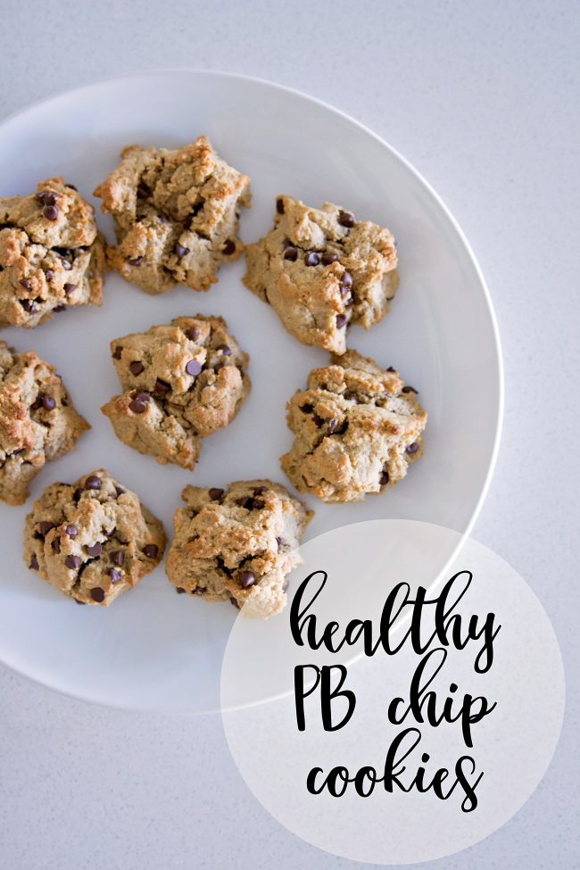 healthy peanut butter chocolate chip cookies