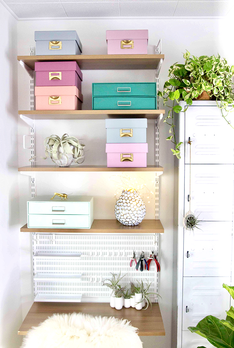 painted storage boxes