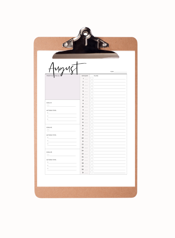 free monthly planner printable