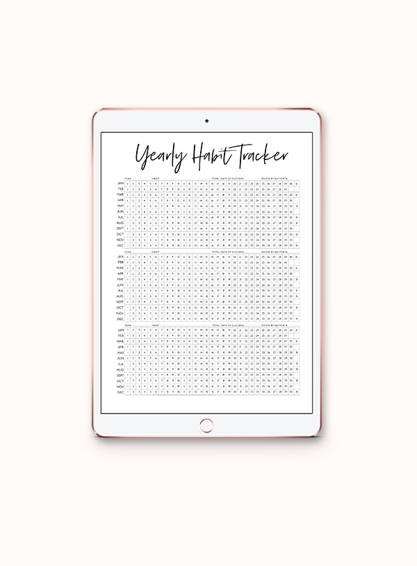 free yearly habit tracker printable