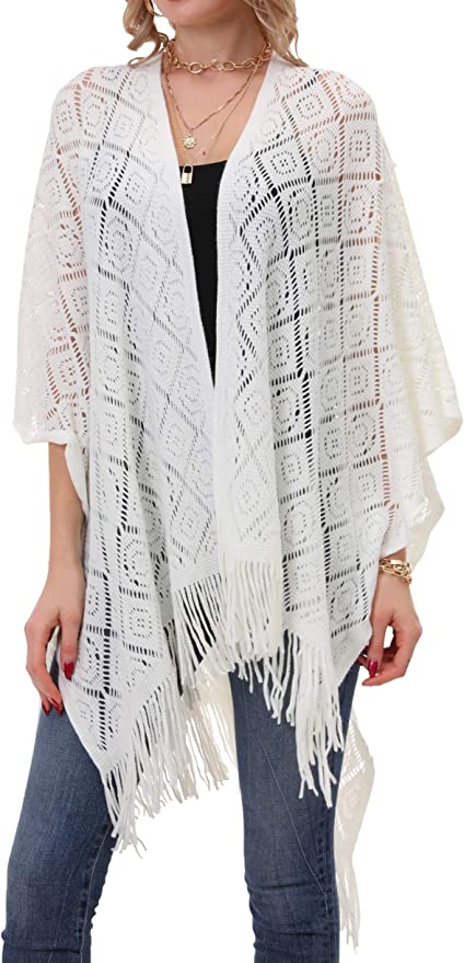 white knit shawl
