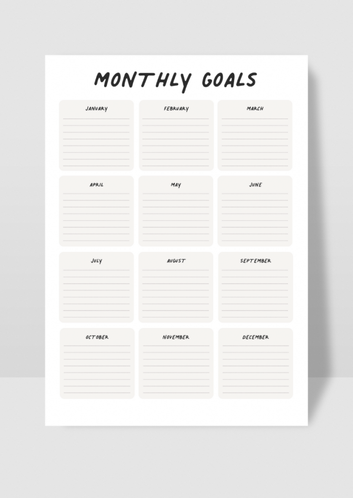 Monthly Goal Planner – Free Printable to Dream, Believe, Achieve ...