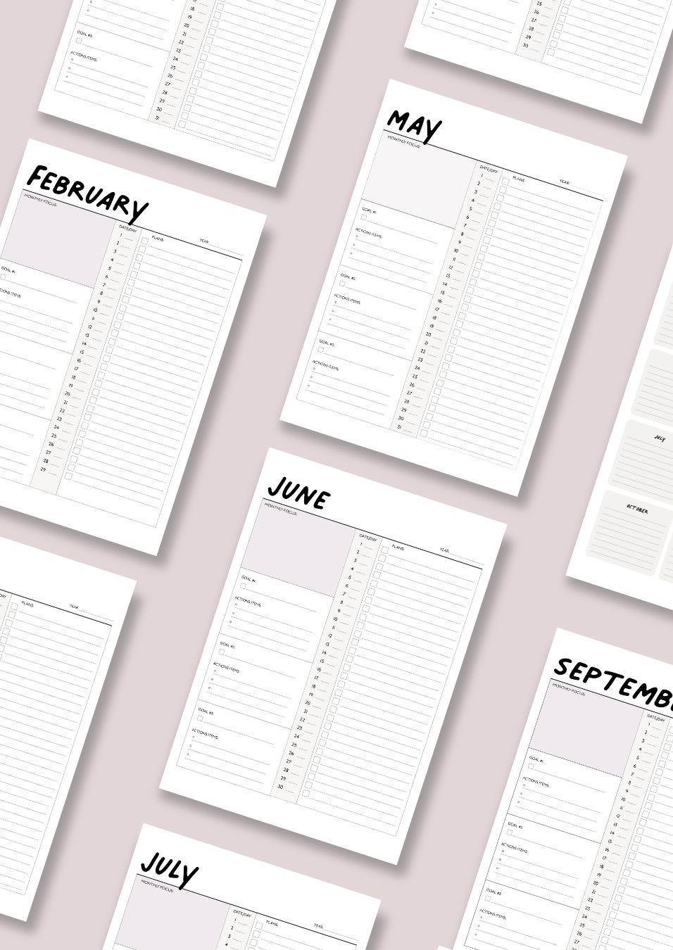 free monthly planner printable