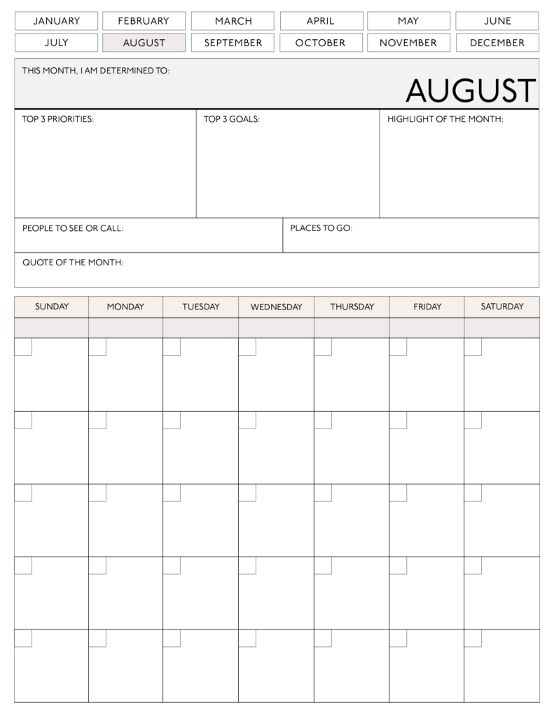 Free Digital Calendar Planner for iPad 
