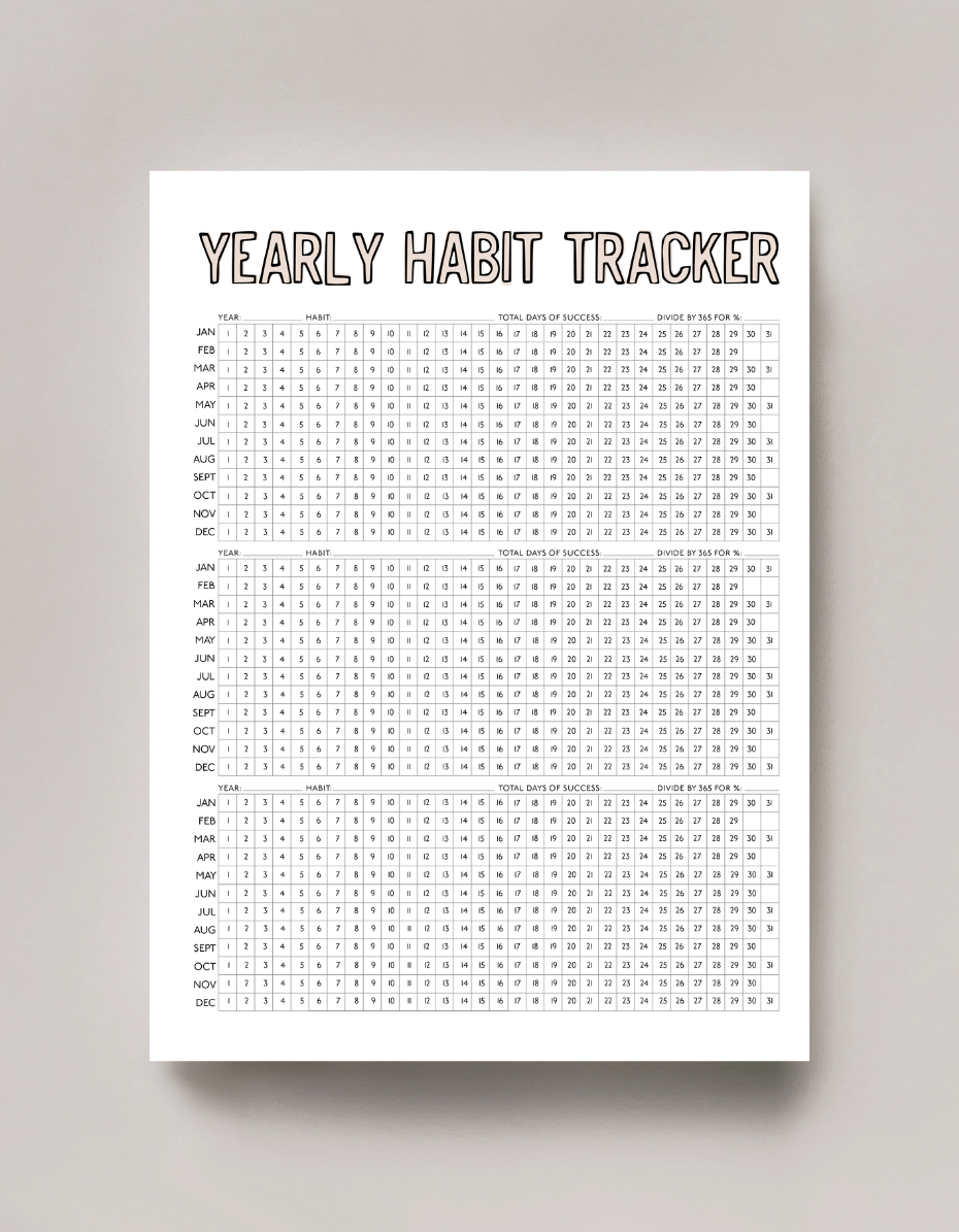 Free habit tracker printable